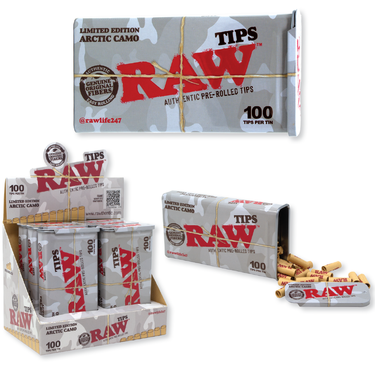 Raw Arctic Camo Tin With Tips